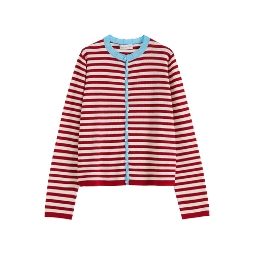 Contrast Collar Knit Cardigan