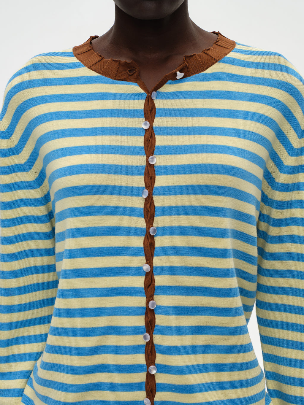 Contrast Collar Knit Cardigan
