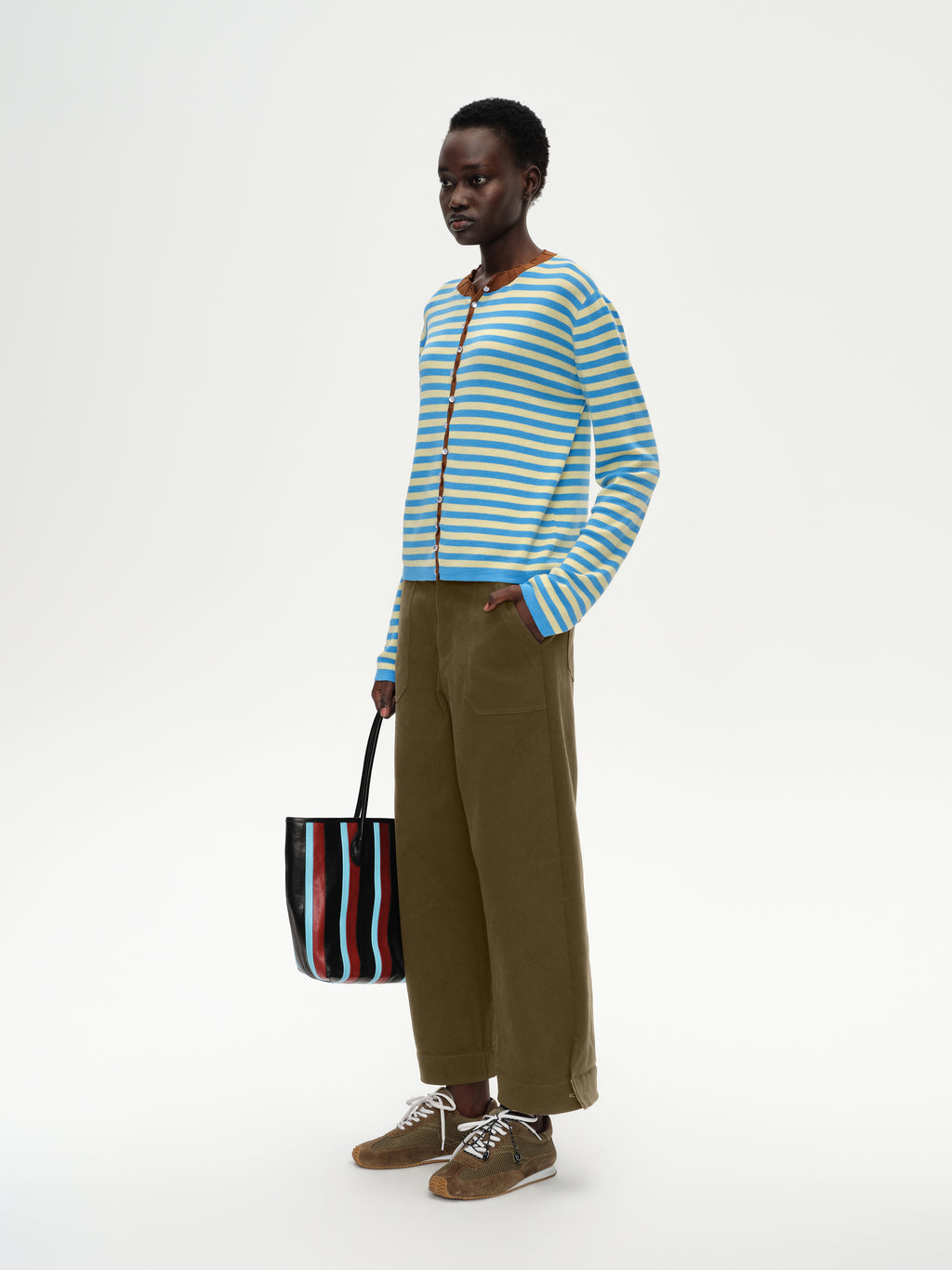 Contrast Collar Knit Cardigan
