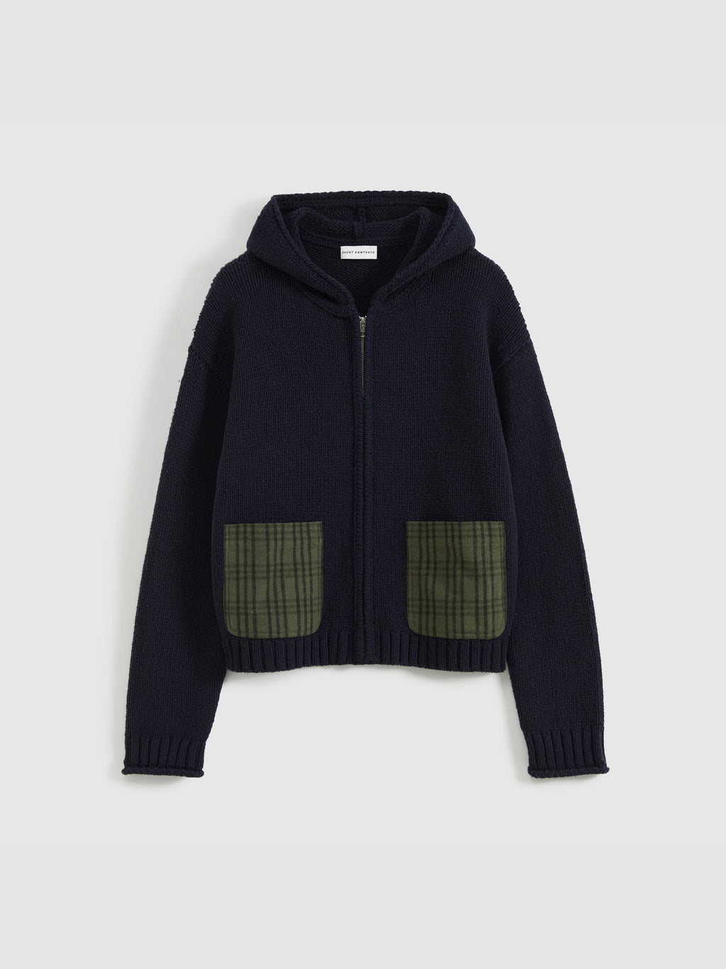 Patchwork Hooded Knit Top