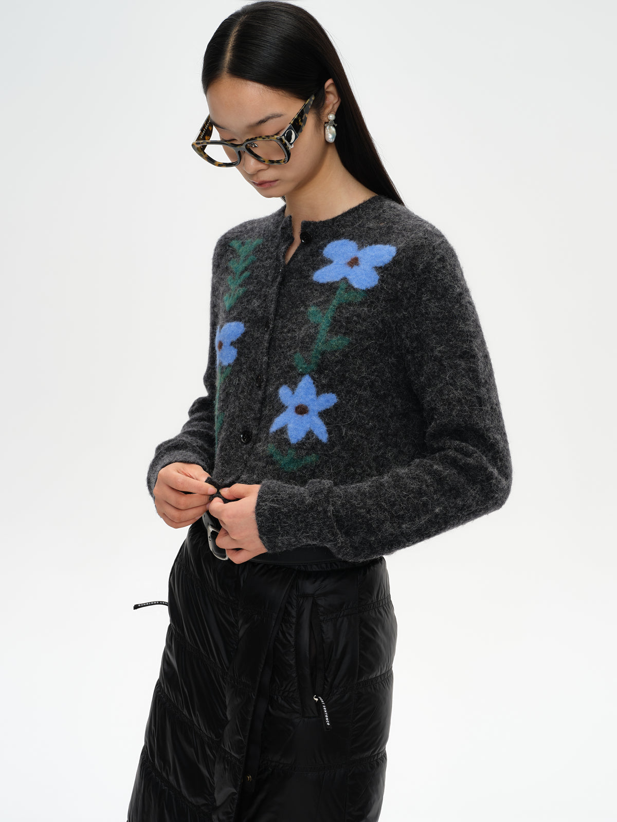 Marguerite Jacquard Crew Cardigan