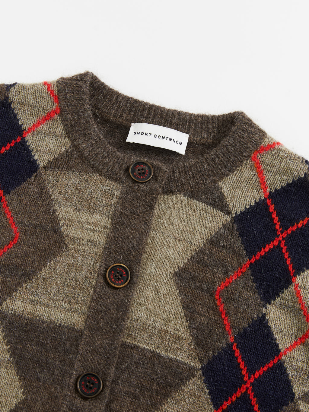 Color-Blocked Diamond Knit Cardigan