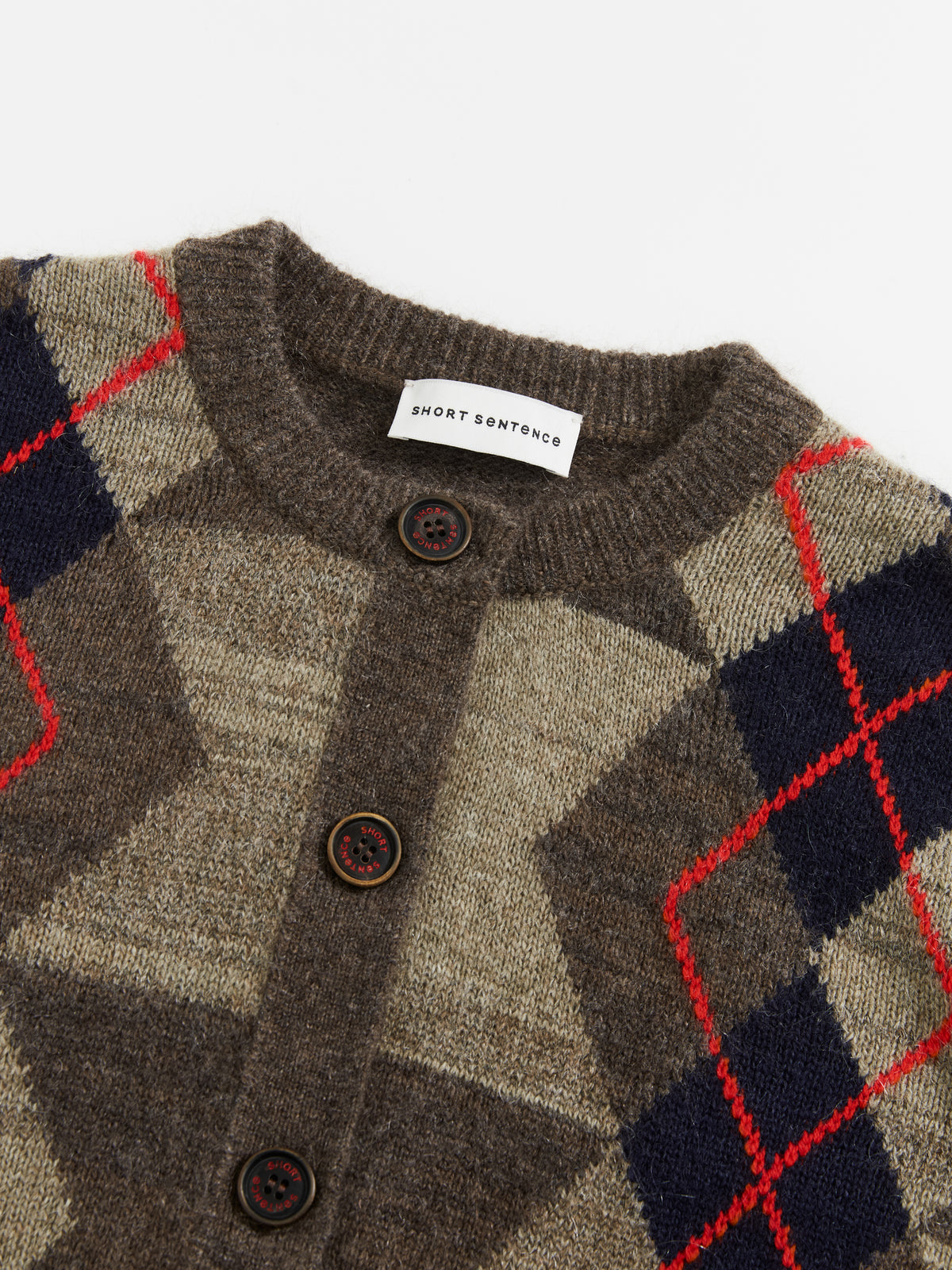 Color-Blocked Diamond Knit Cardigan