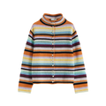Colorful Striped Multi-Button Cardigan