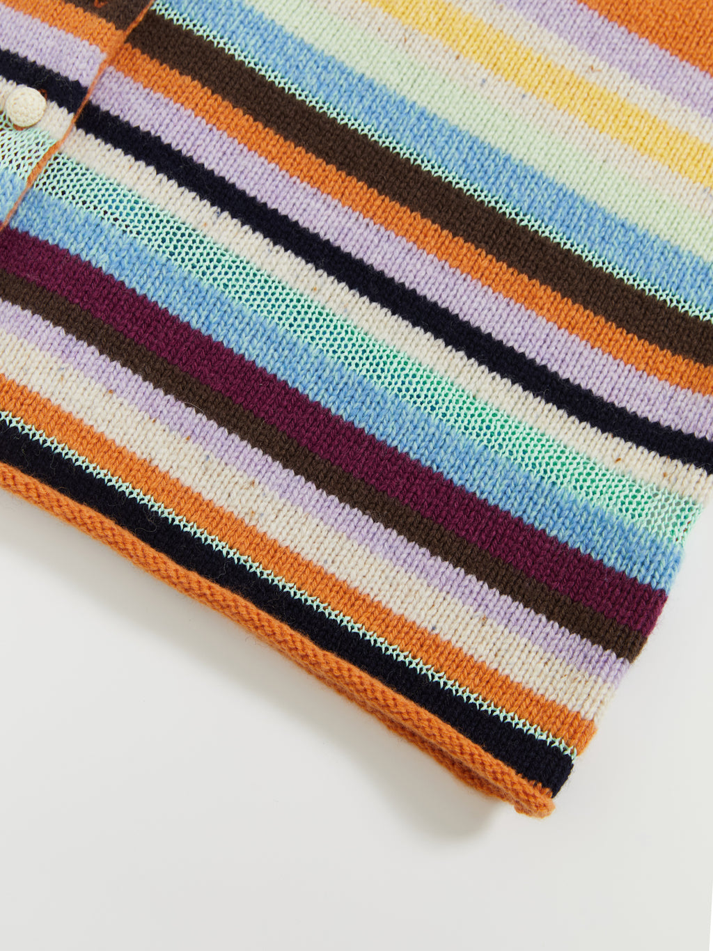 Colorful Striped Multi-Button Cardigan