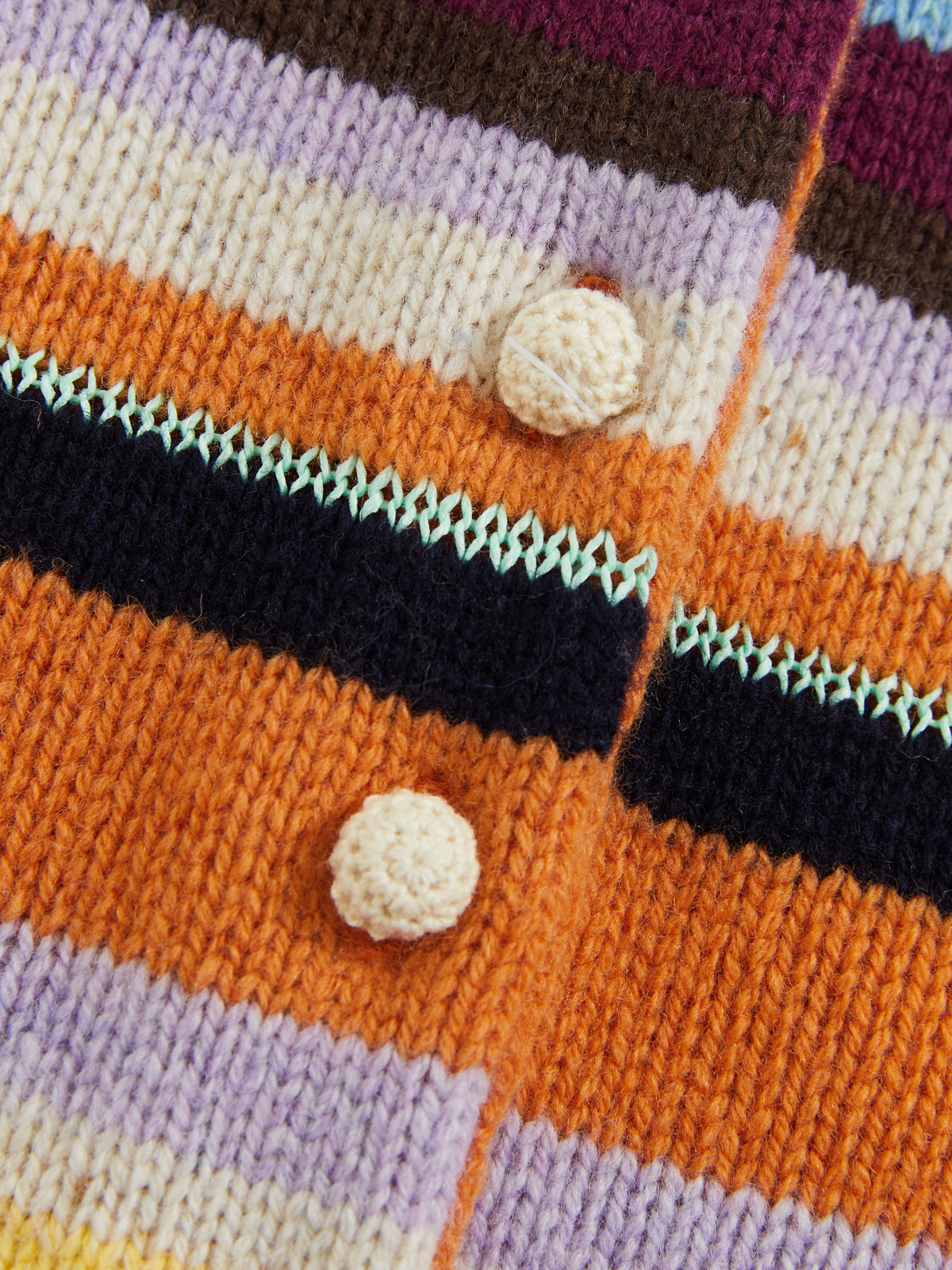 Colorful Striped Multi-Button Cardigan