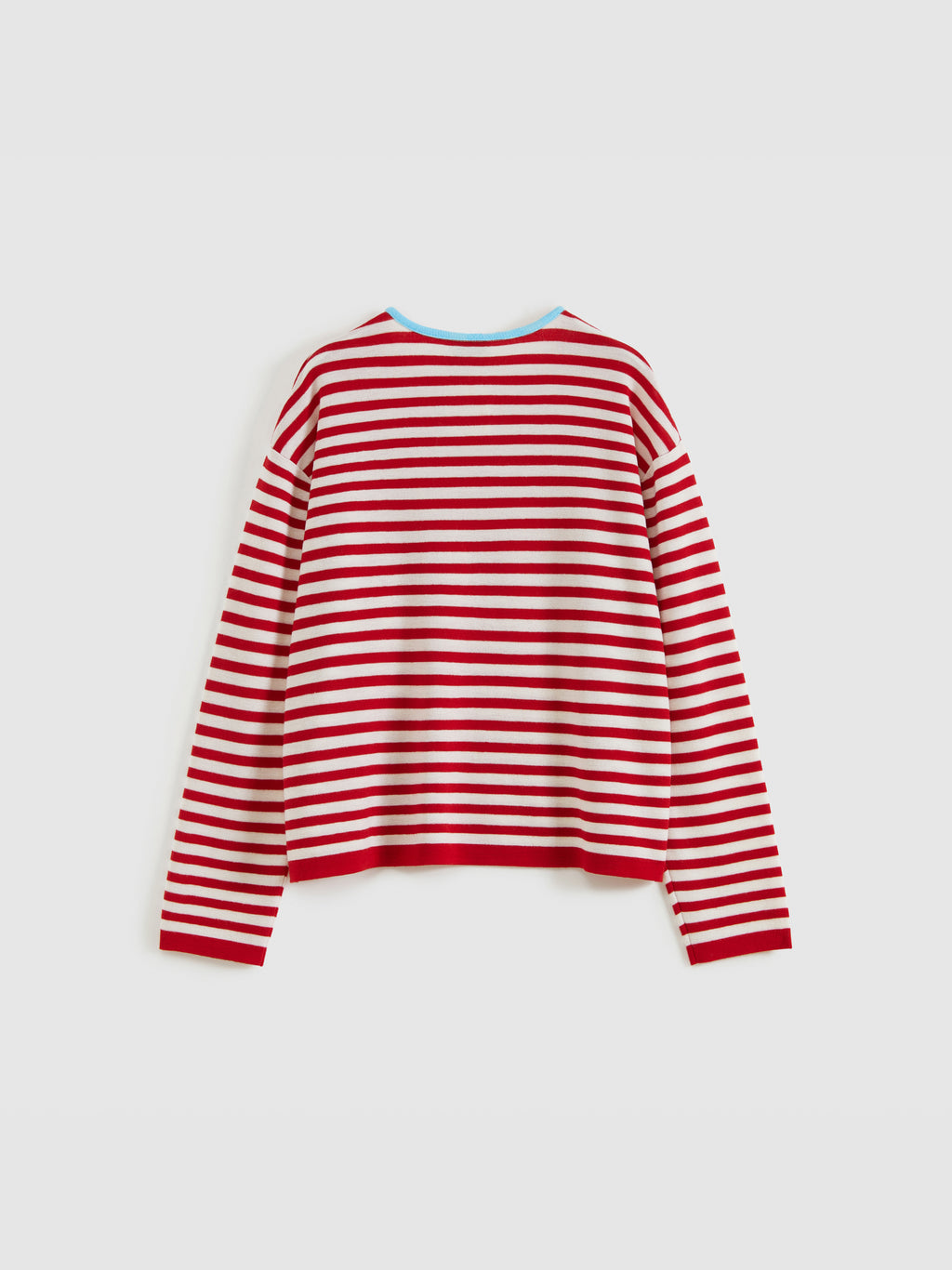 Contrast Stripe Stand Collar Top