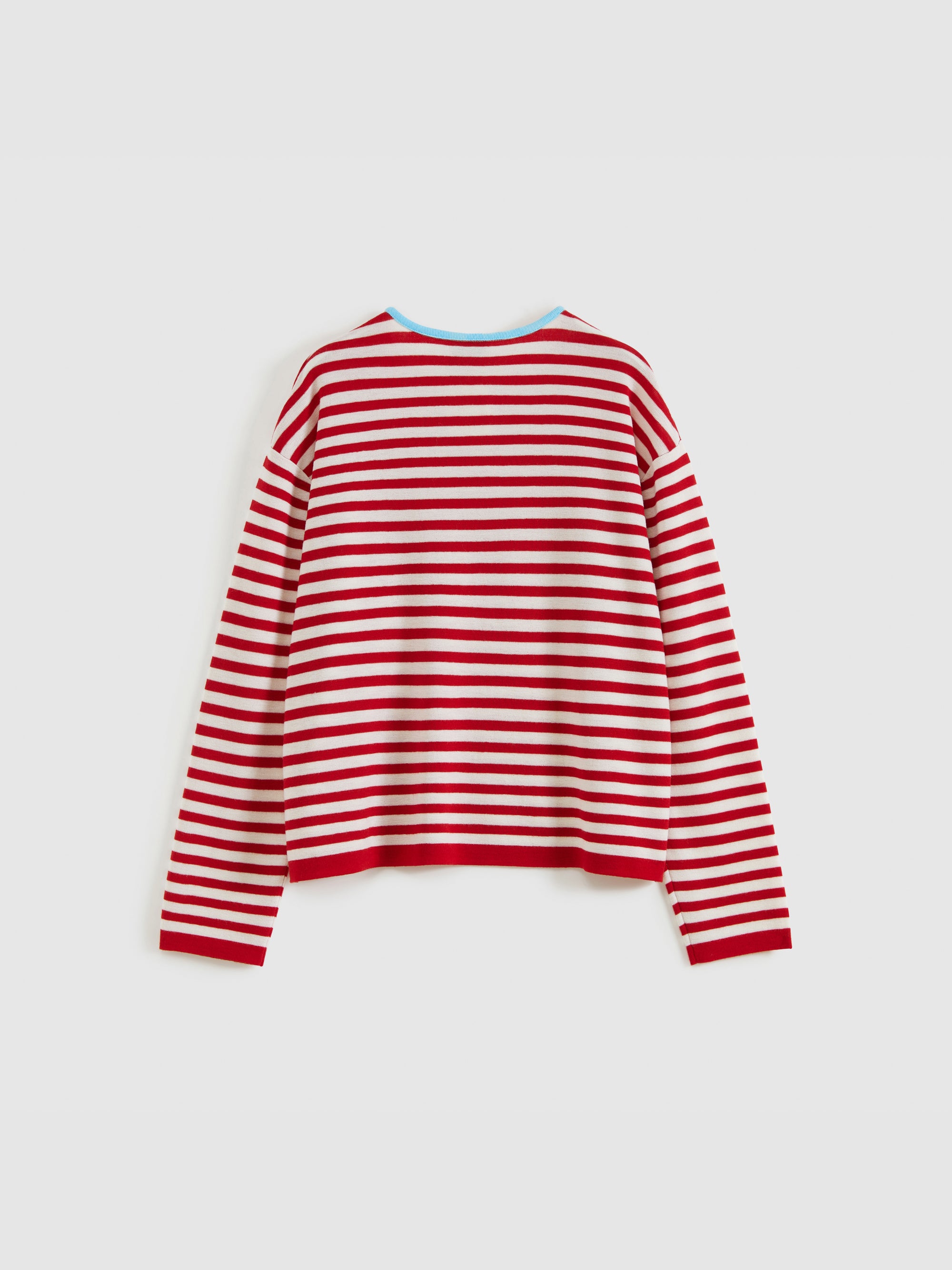 Contrast Stripe Stand Collar Top
