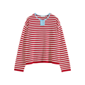 Contrast Stripe Stand Collar Top