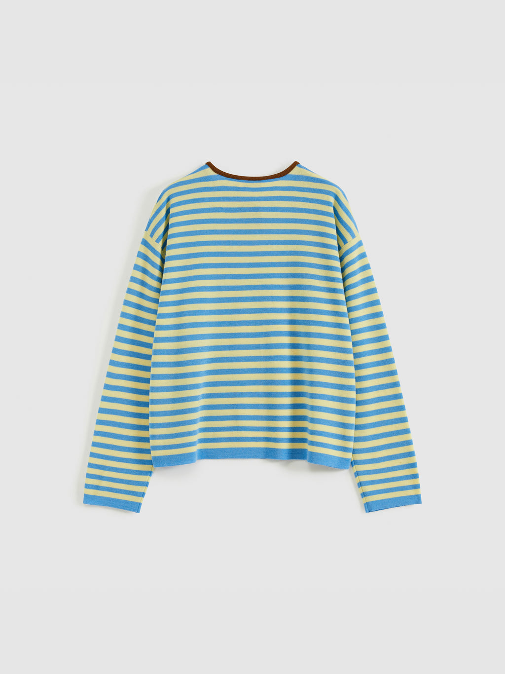 Contrast Stripe Stand Collar Top