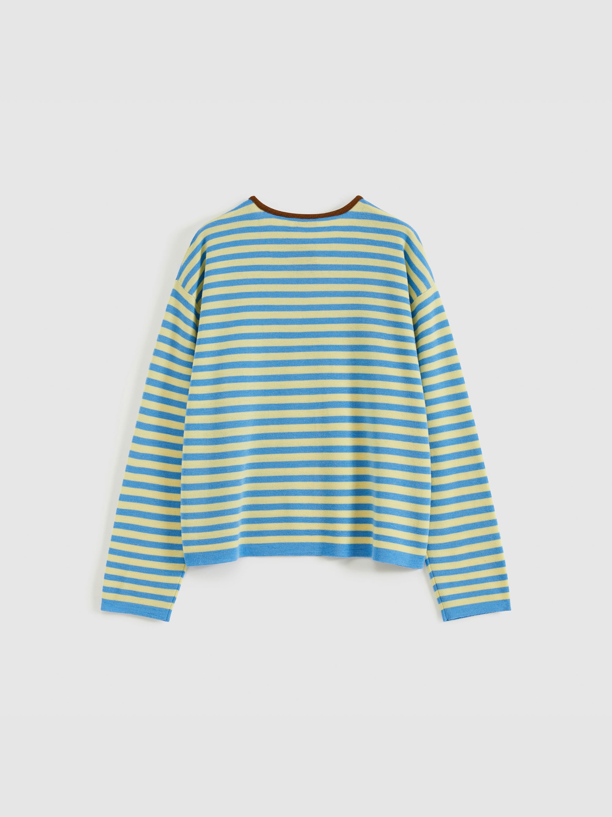 Contrast Stripe Stand Collar Top