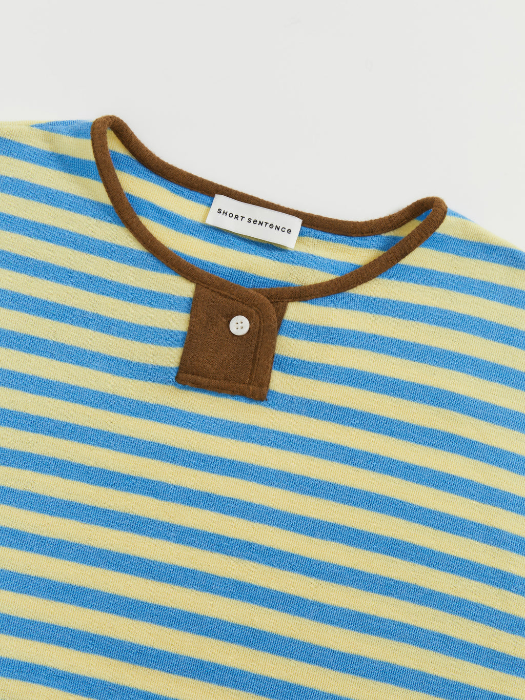 Contrast Stripe Stand Collar Top