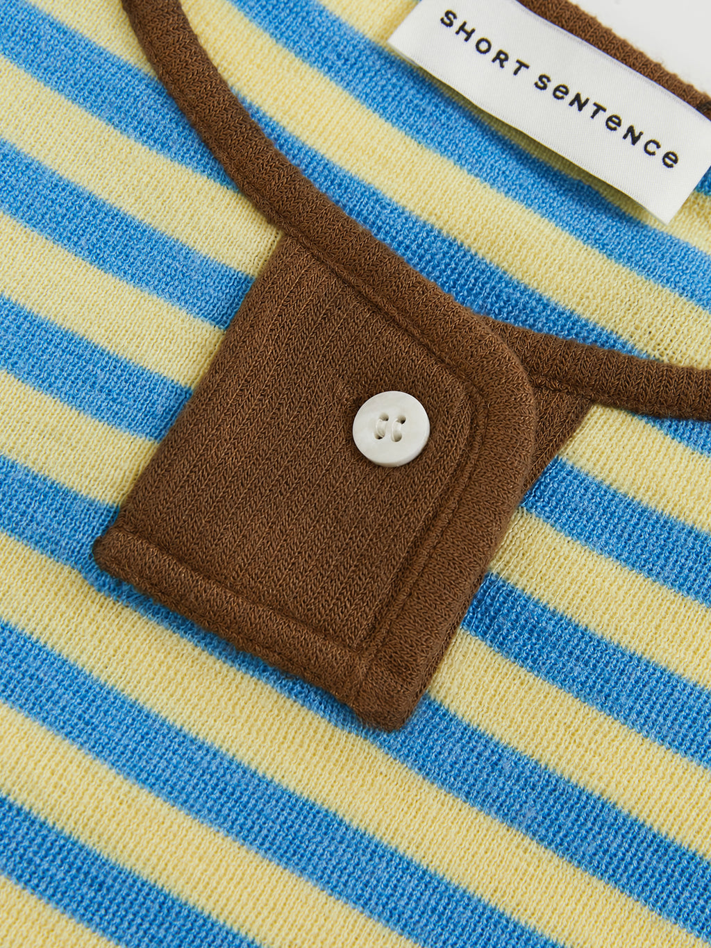 Contrast Stripe Stand Collar Top