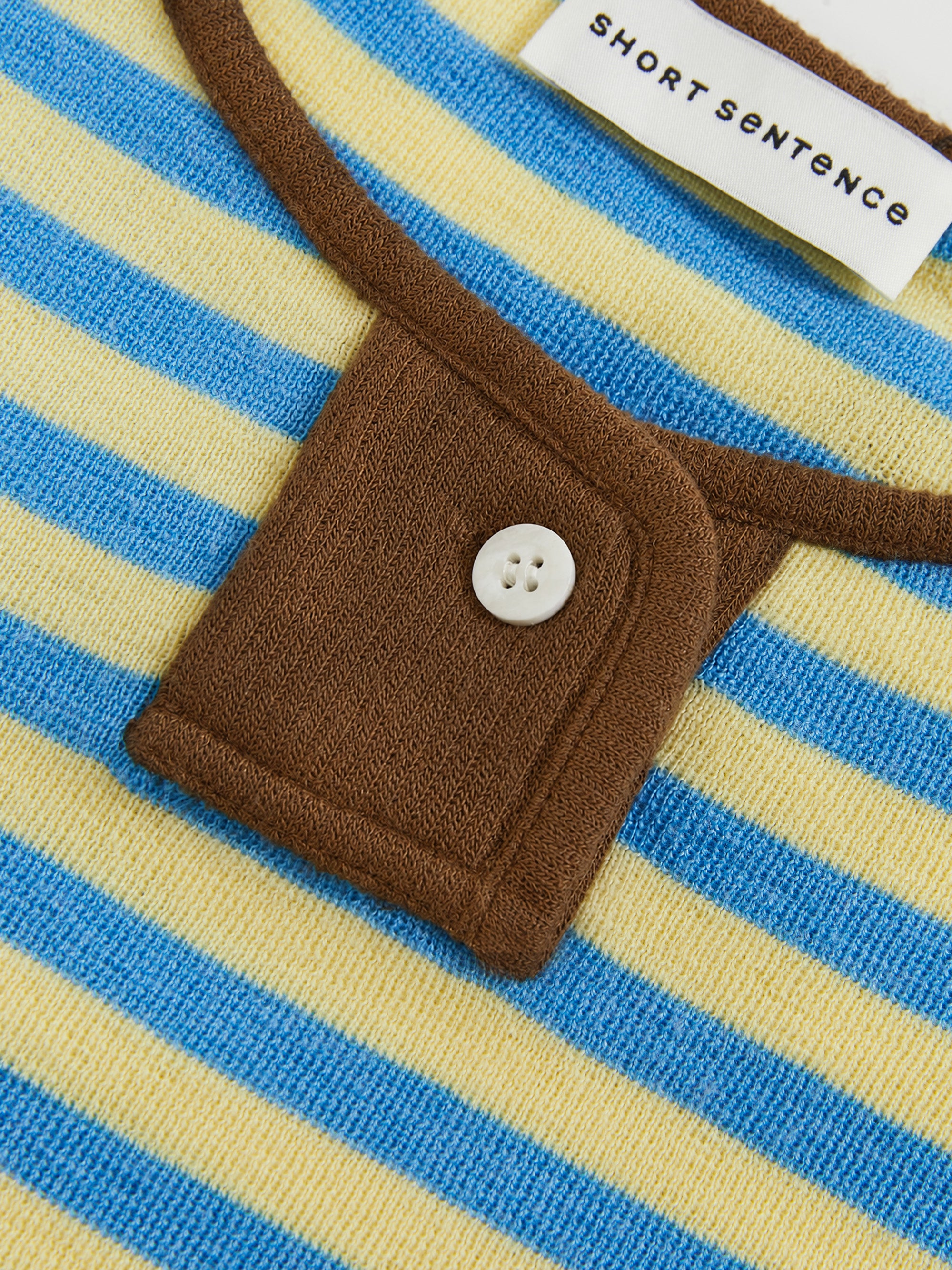 Contrast Stripe Stand Collar Top