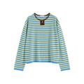 Contrast Stripe Stand Collar Top