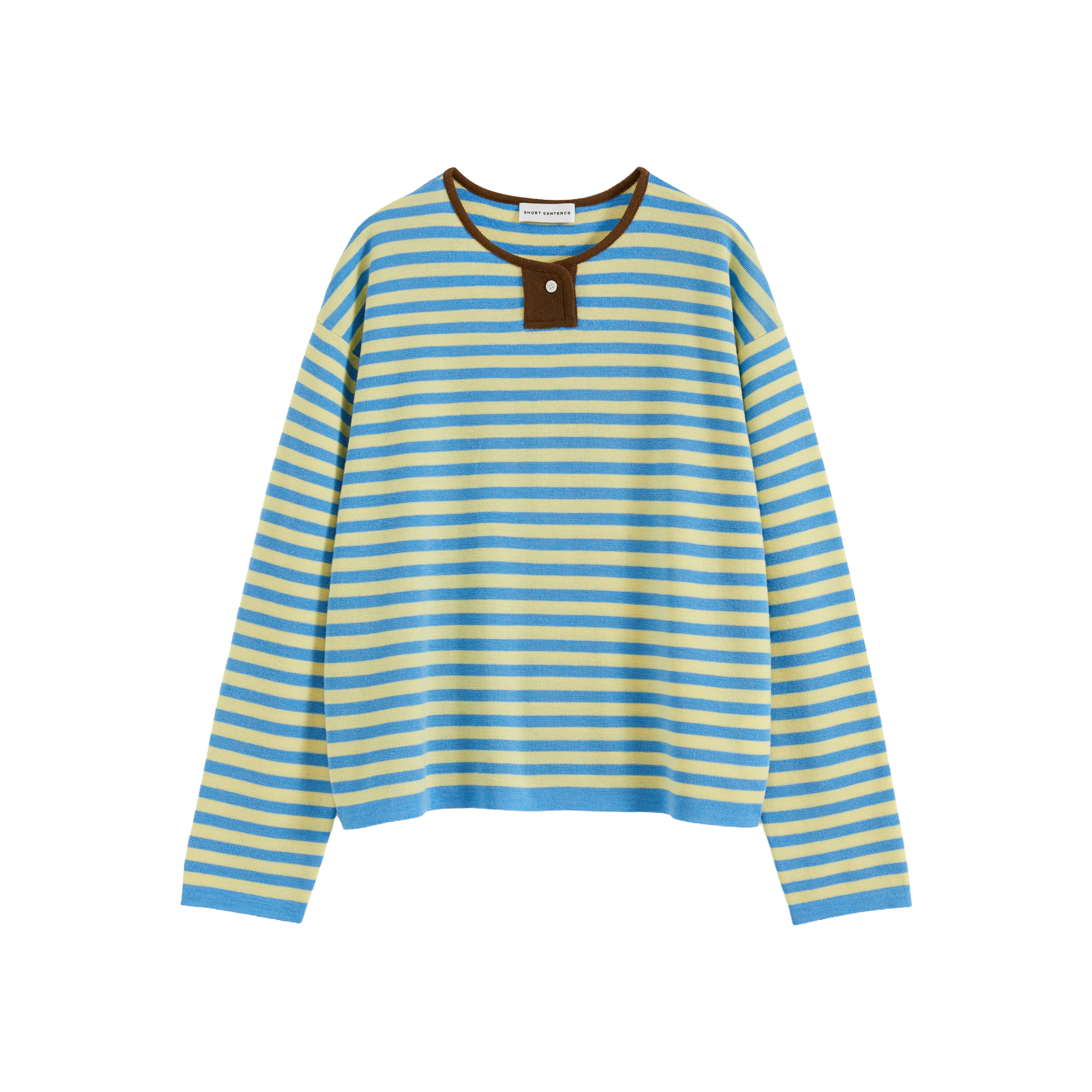 Contrast Stripe Stand Collar Top