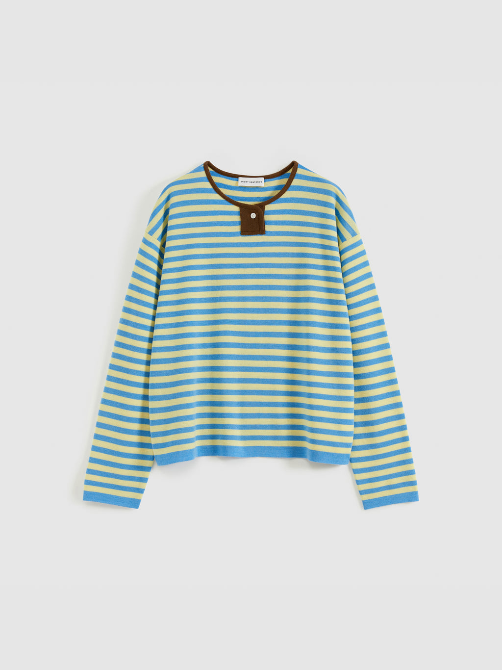 Contrast Stripe Stand Collar Top