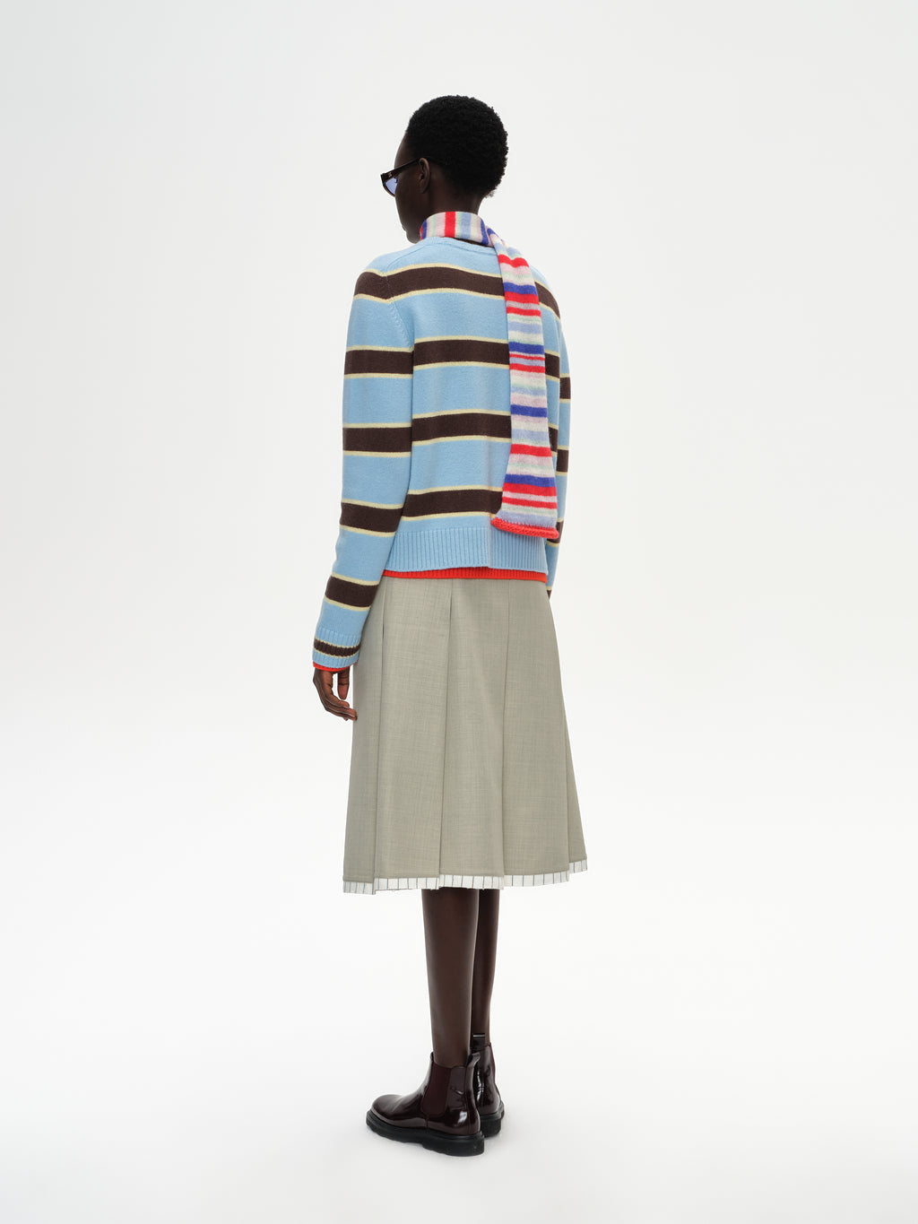 Saddle Shoulder Stripe Sweater
