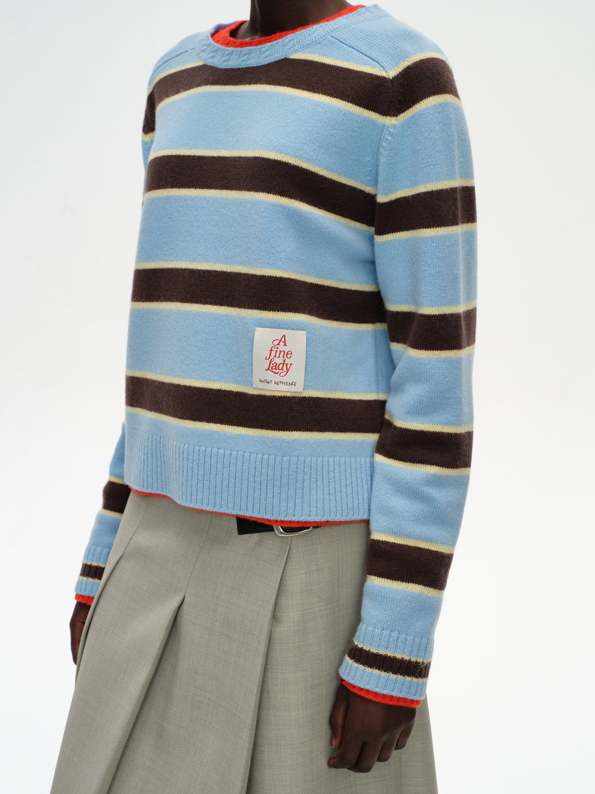 Saddle Shoulder Stripe Sweater