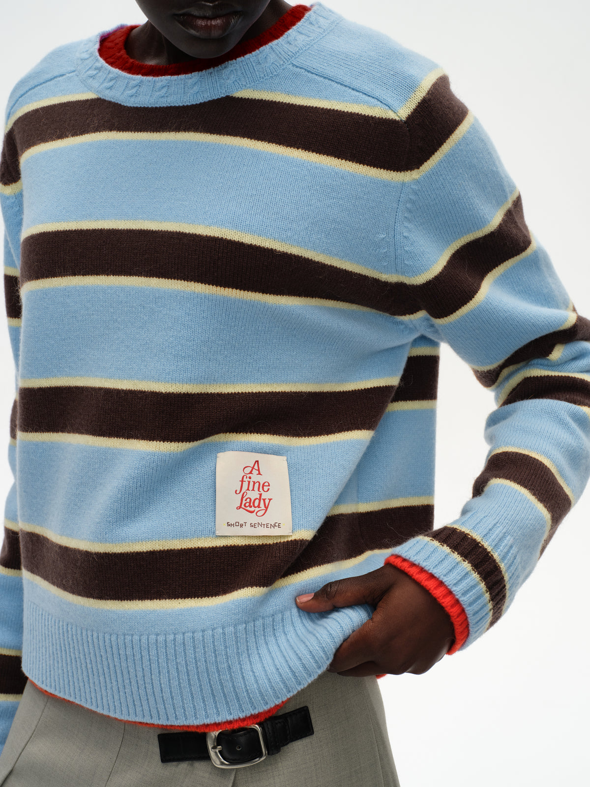 Saddle Shoulder Stripe Sweater