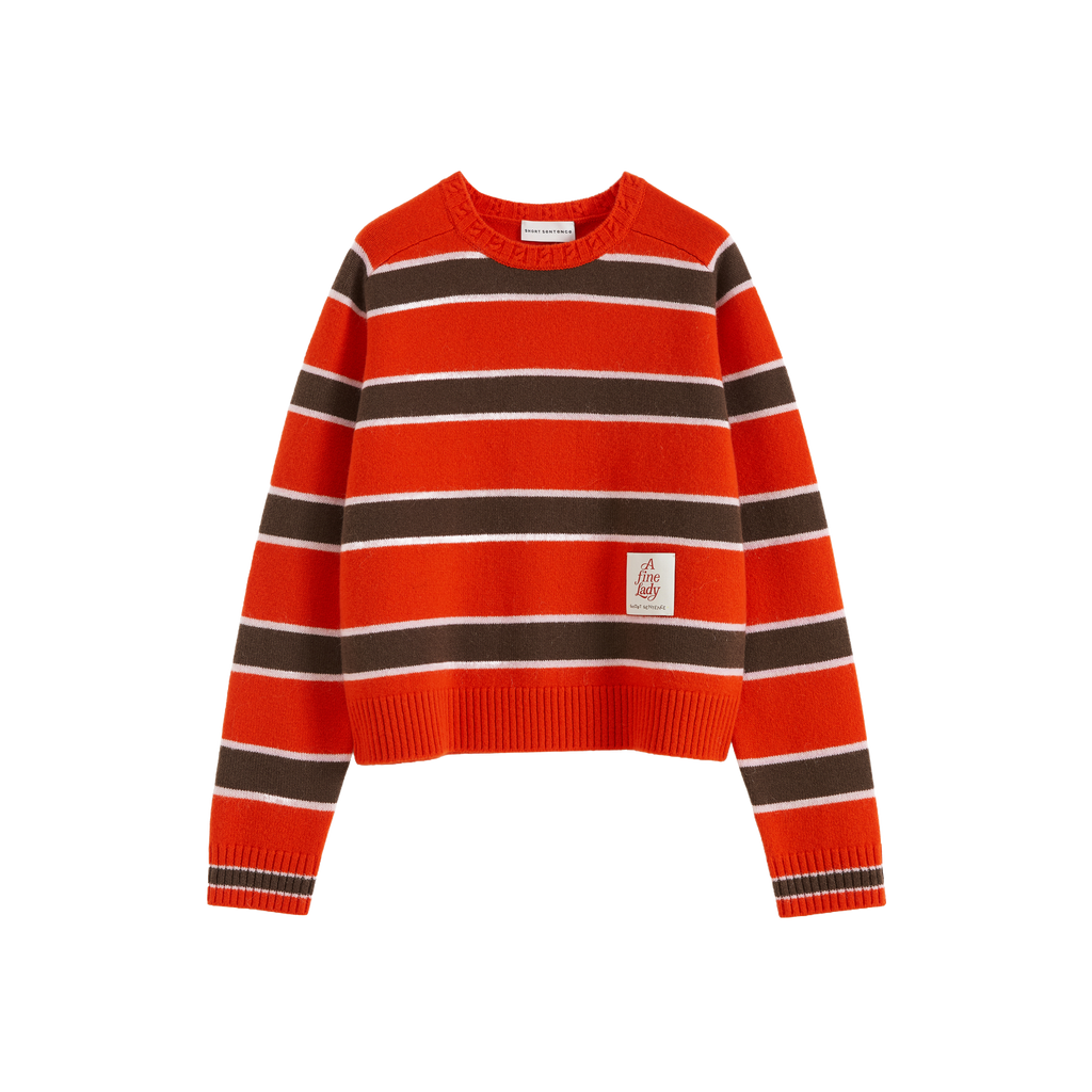 Saddle Shoulder Stripe Sweater
