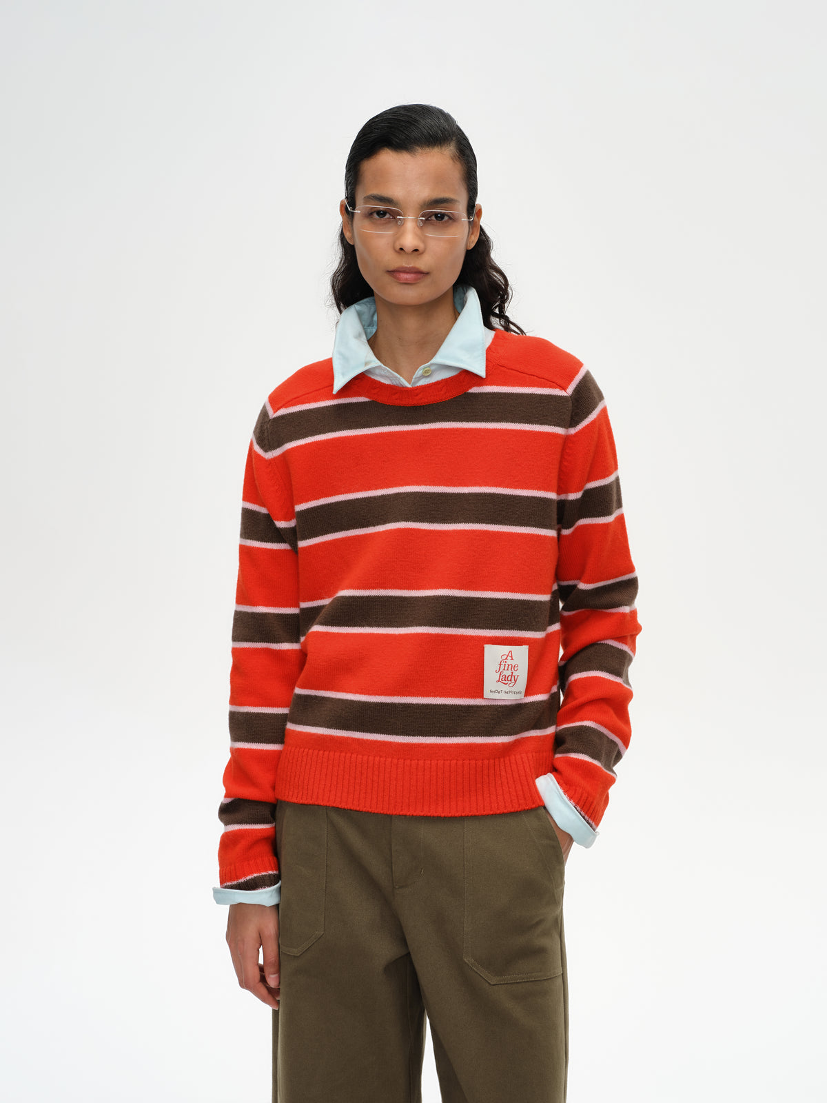 Saddle Shoulder Stripe Sweater