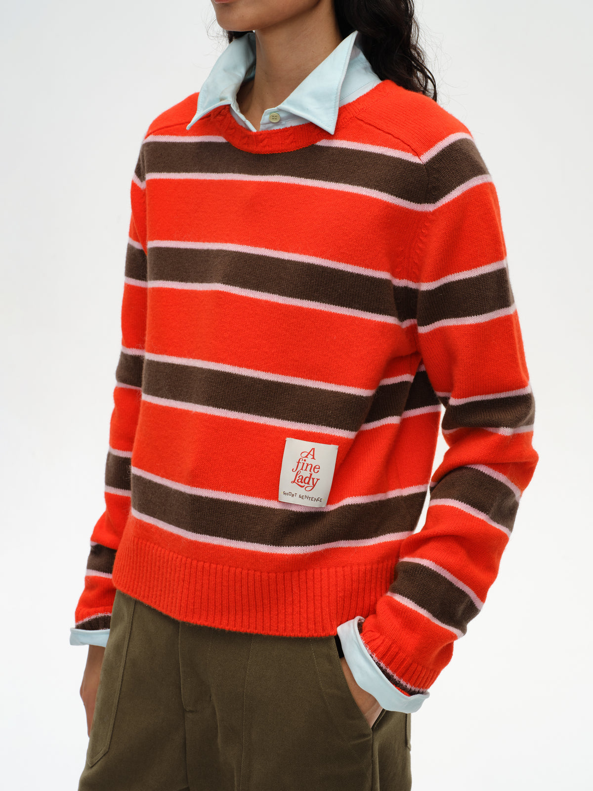 Saddle Shoulder Stripe Sweater
