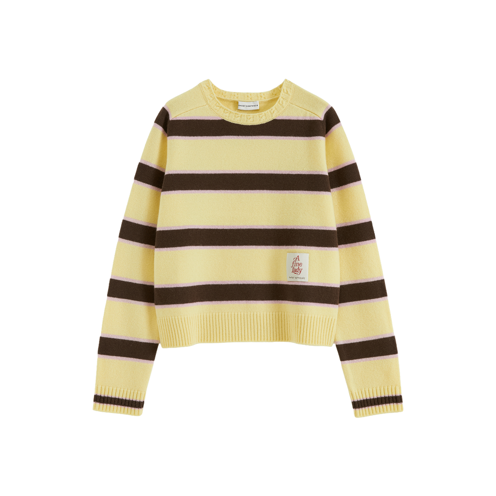 Saddle Shoulder Stripe Sweater