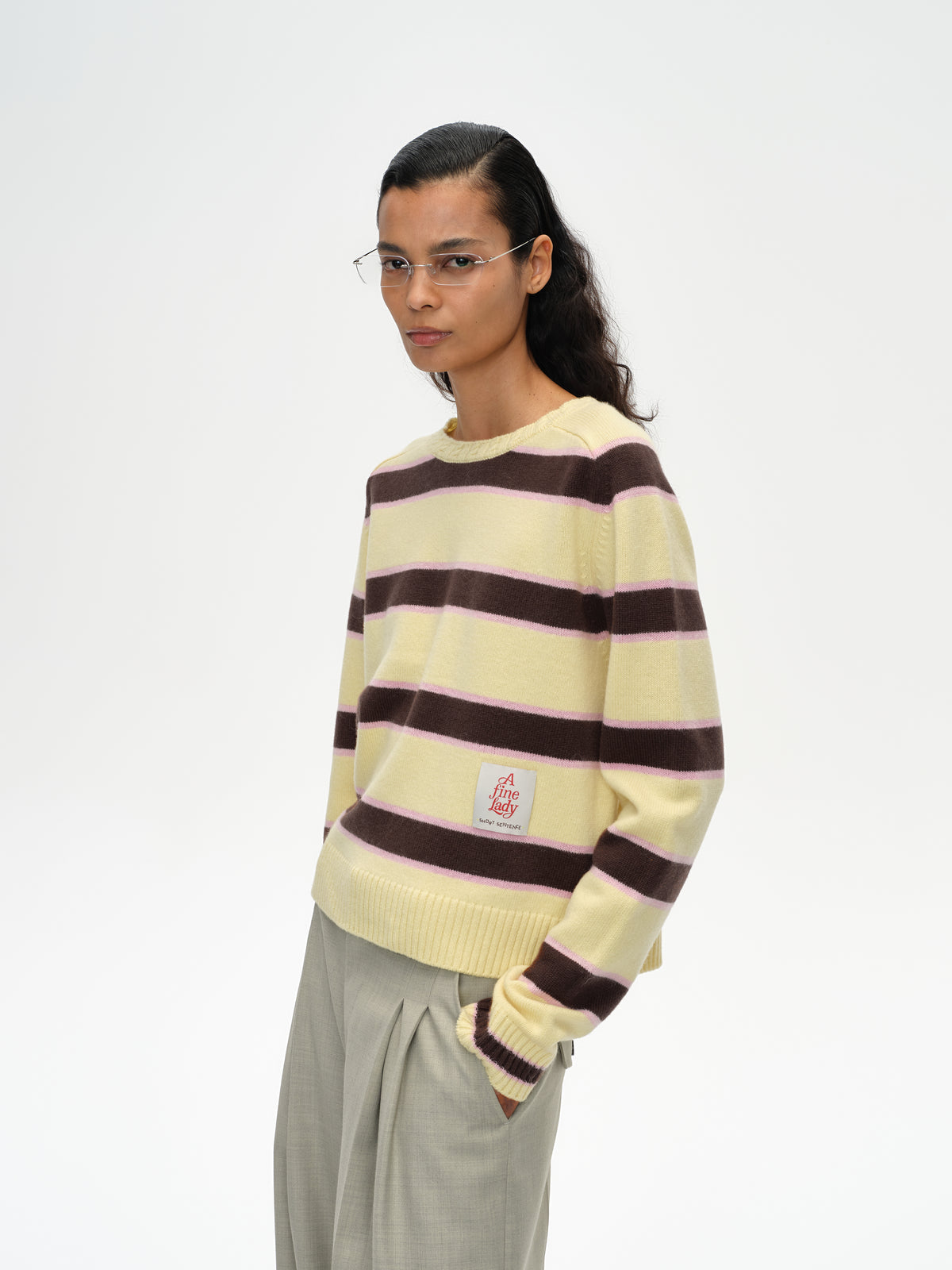 Saddle Shoulder Stripe Sweater