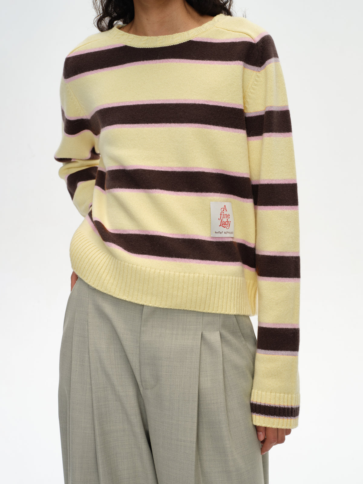 Saddle Shoulder Stripe Sweater