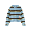 Striped Long Ribbed Cuff Cardigan