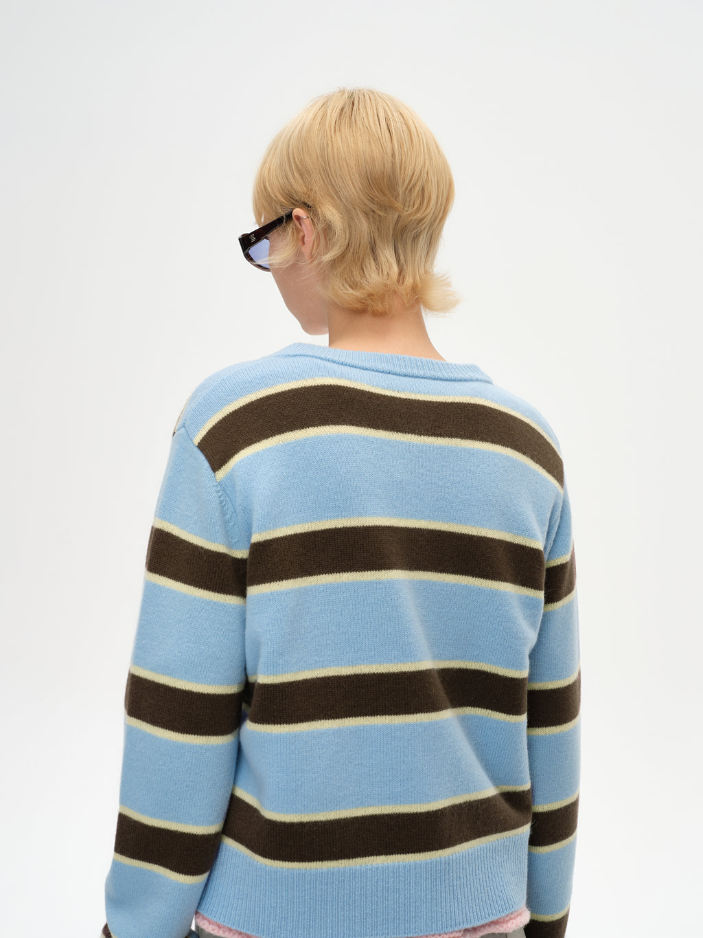 Striped Long Ribbed Cuff Cardigan