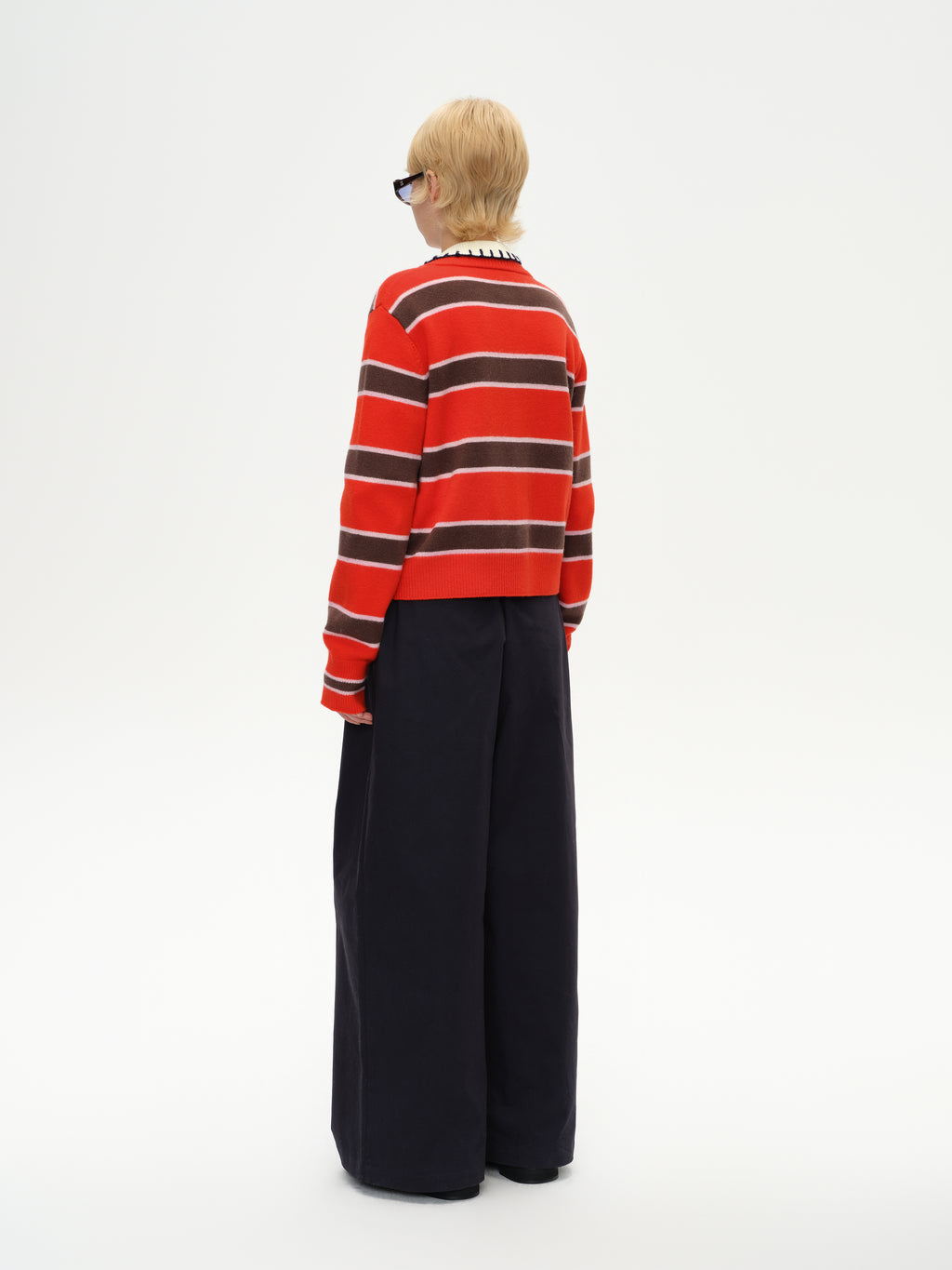 Striped Long Ribbed Cuff Cardigan