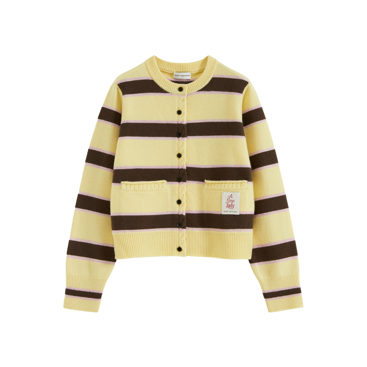 Striped Long Ribbed Cuff Cardigan