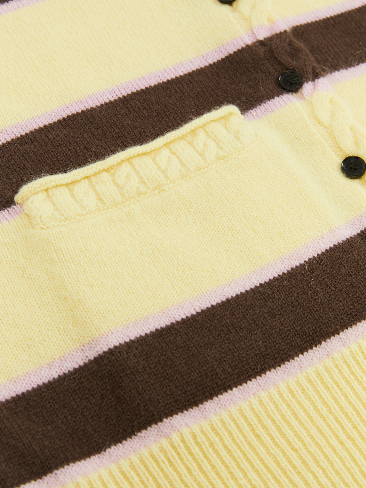 Striped Long Ribbed Cuff Cardigan