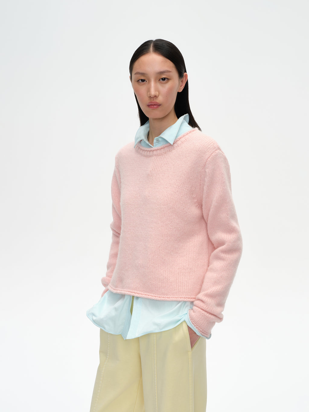 Heavy Gauge Rolled Edge Knit Top