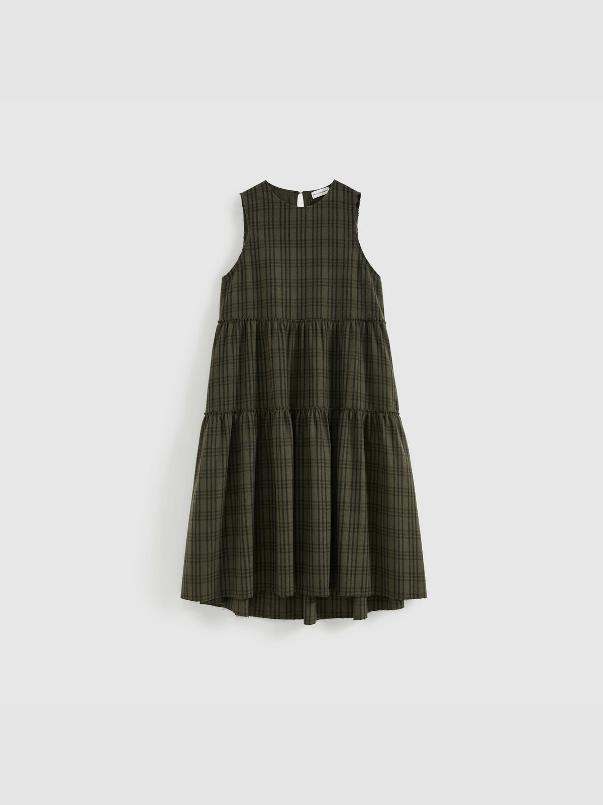 Yarn-Dyed Check Frayed Dress