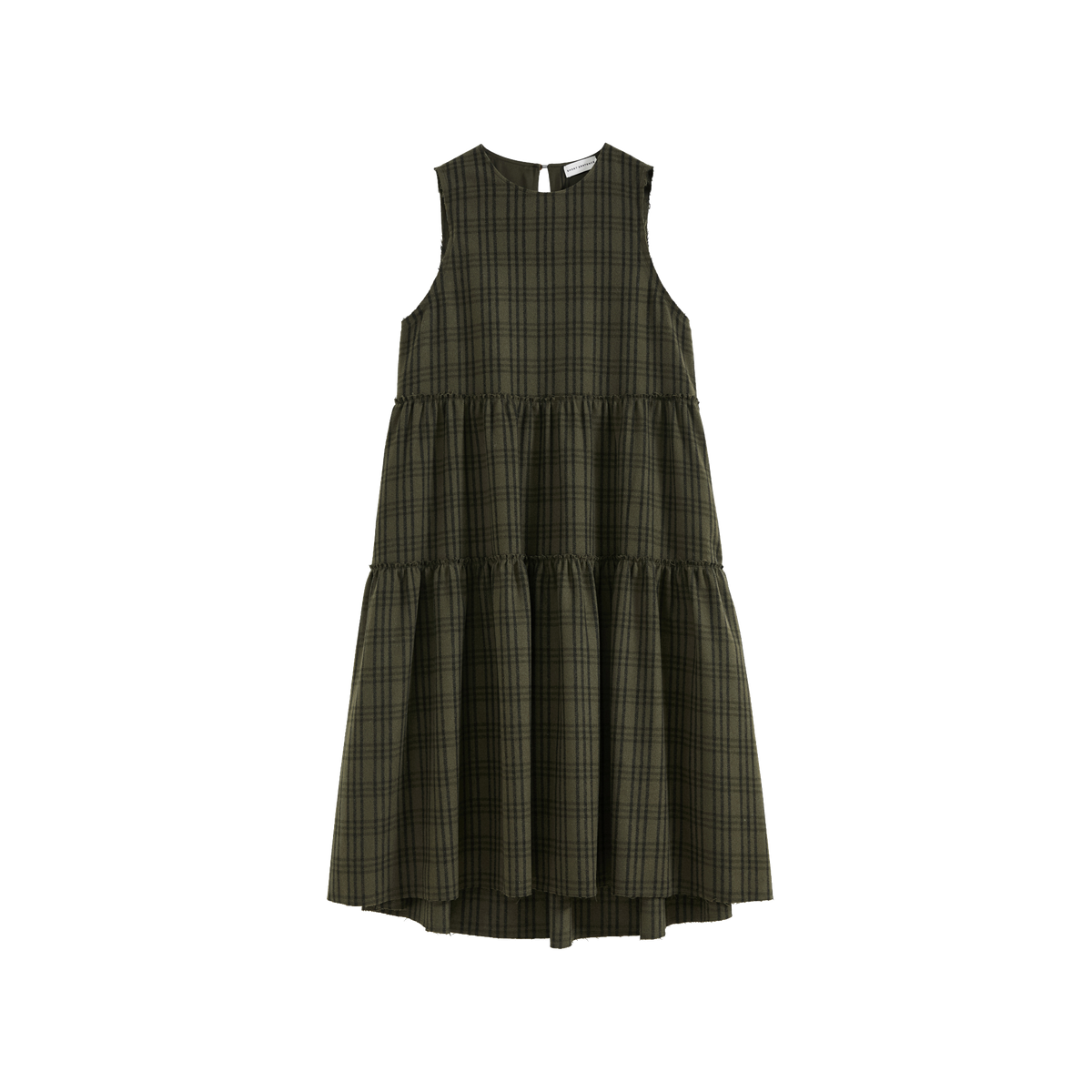 Yarn-Dyed Check Frayed Dress
