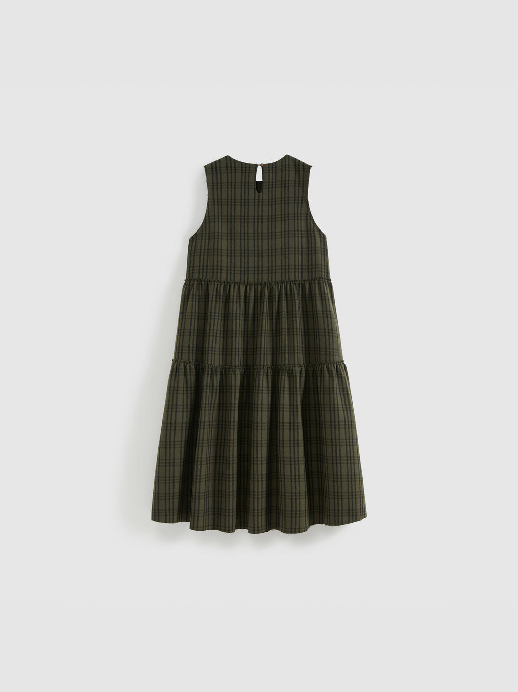 Yarn-Dyed Check Frayed Dress