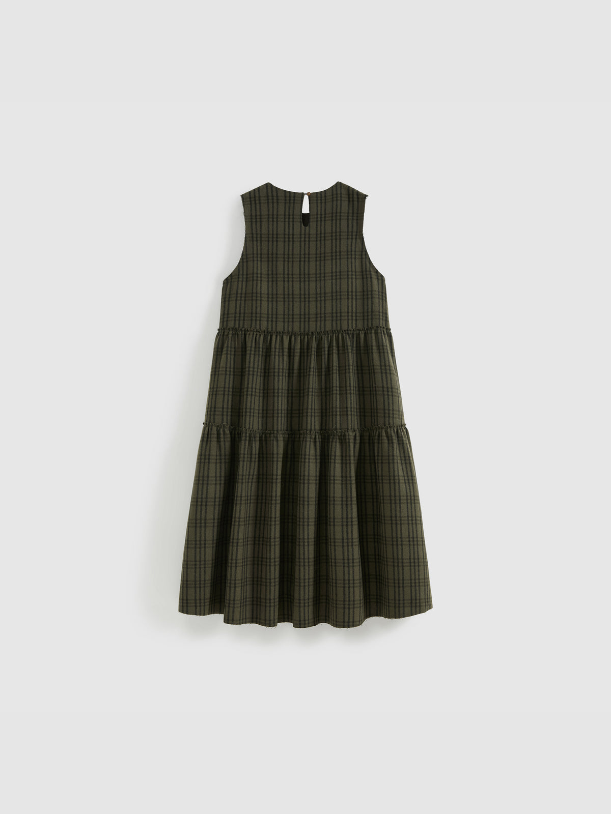 Yarn-Dyed Check Frayed Dress