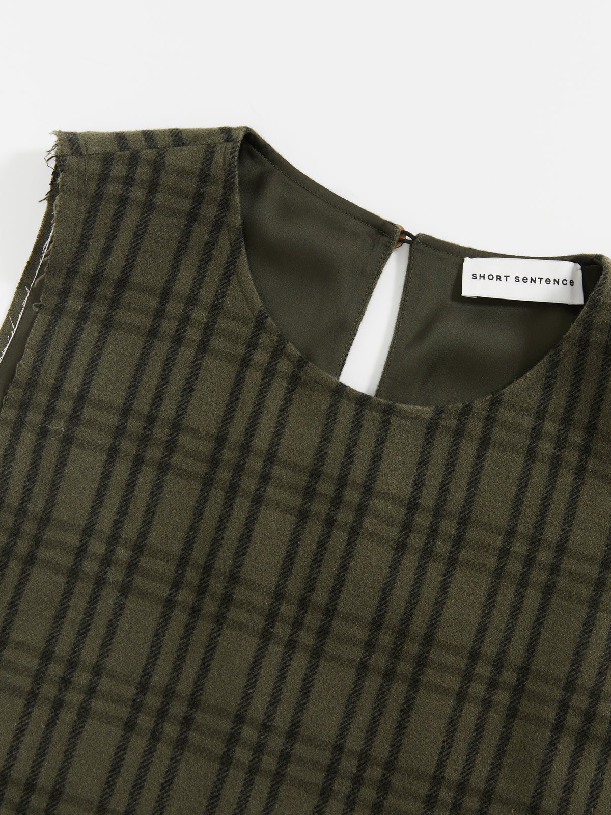 Yarn-Dyed Check Frayed Dress