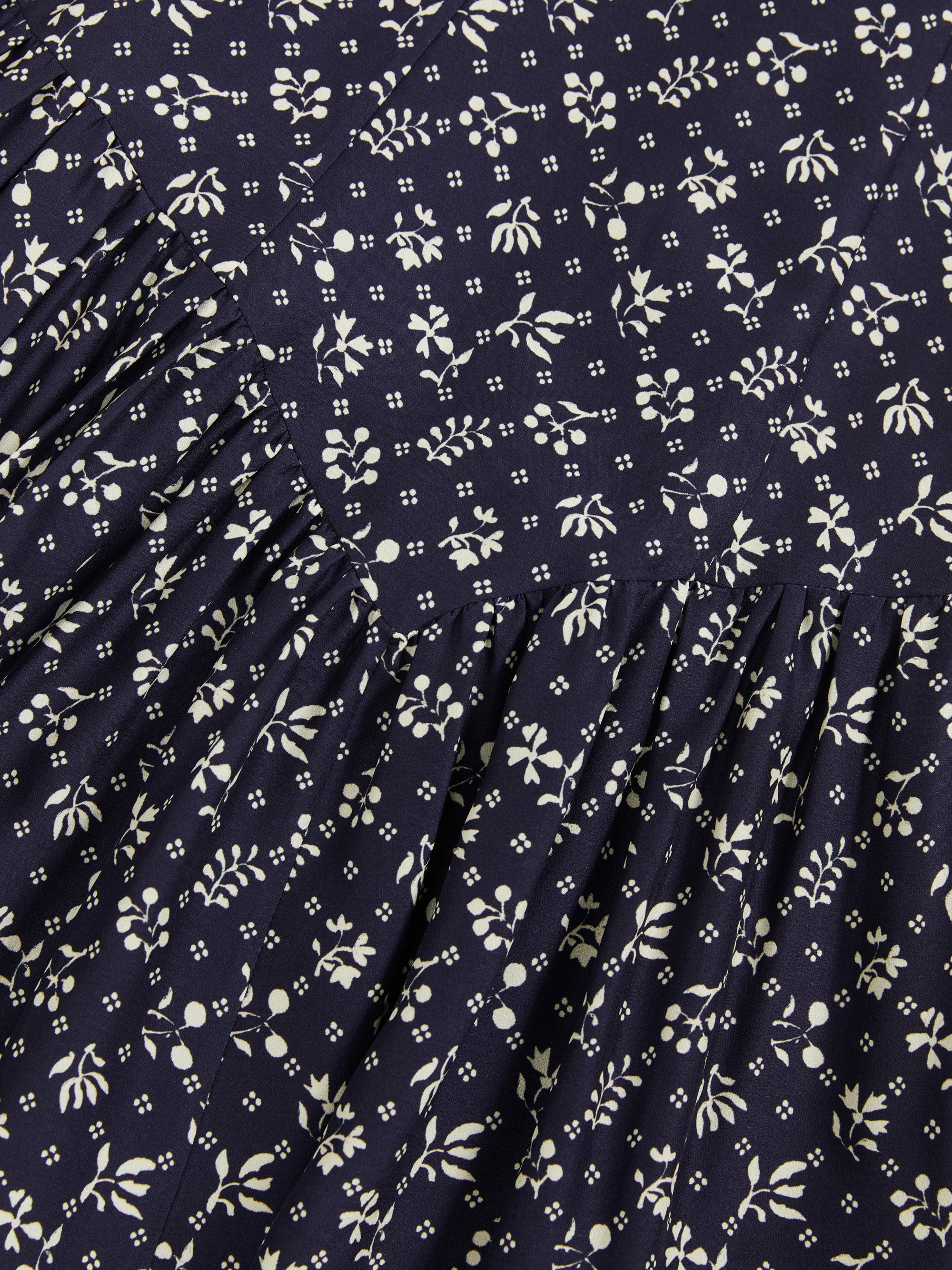 Daisy-Print Asymmetric Maxi Dress