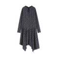 Daisy-Print Asymmetric Maxi Dress
