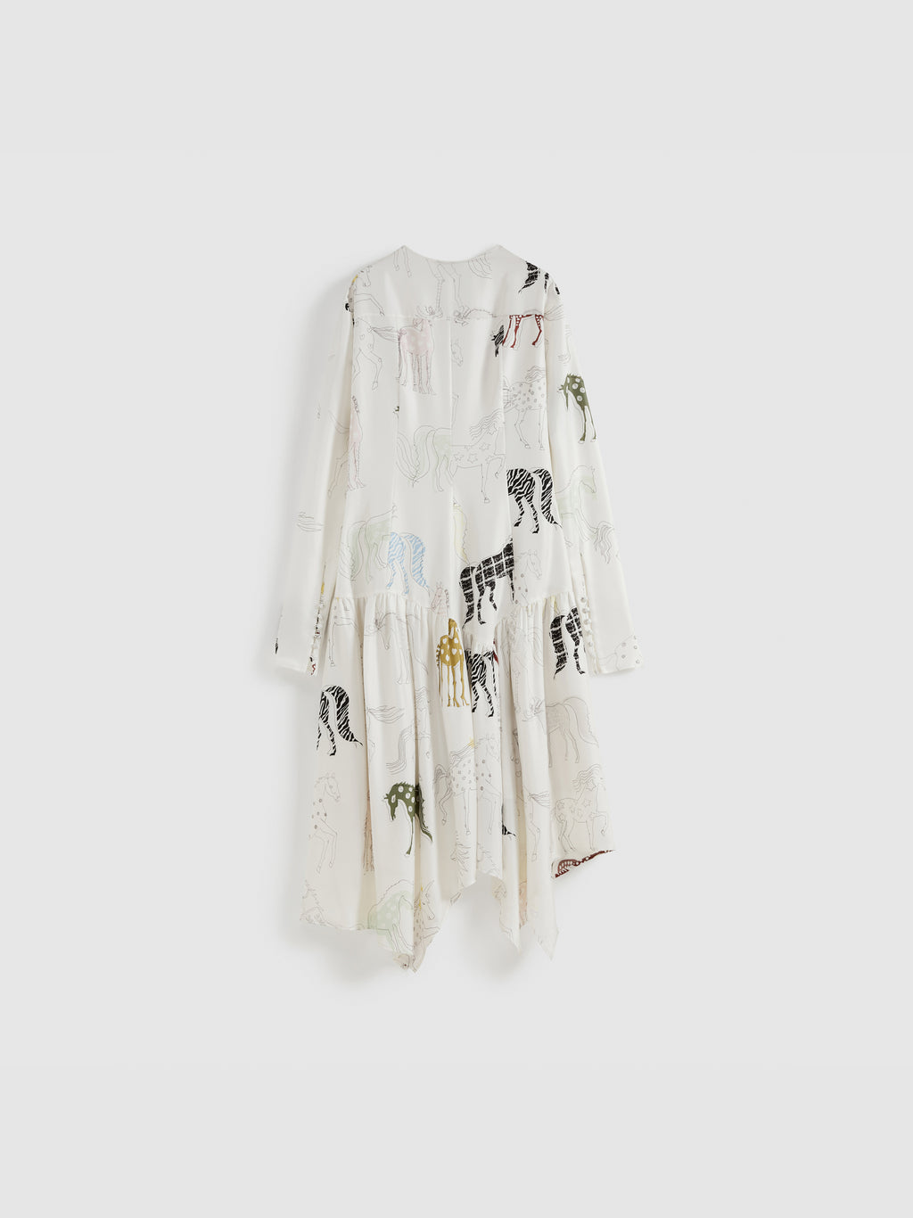 Pony-Print Maxi Dress with Asymmetric Hem