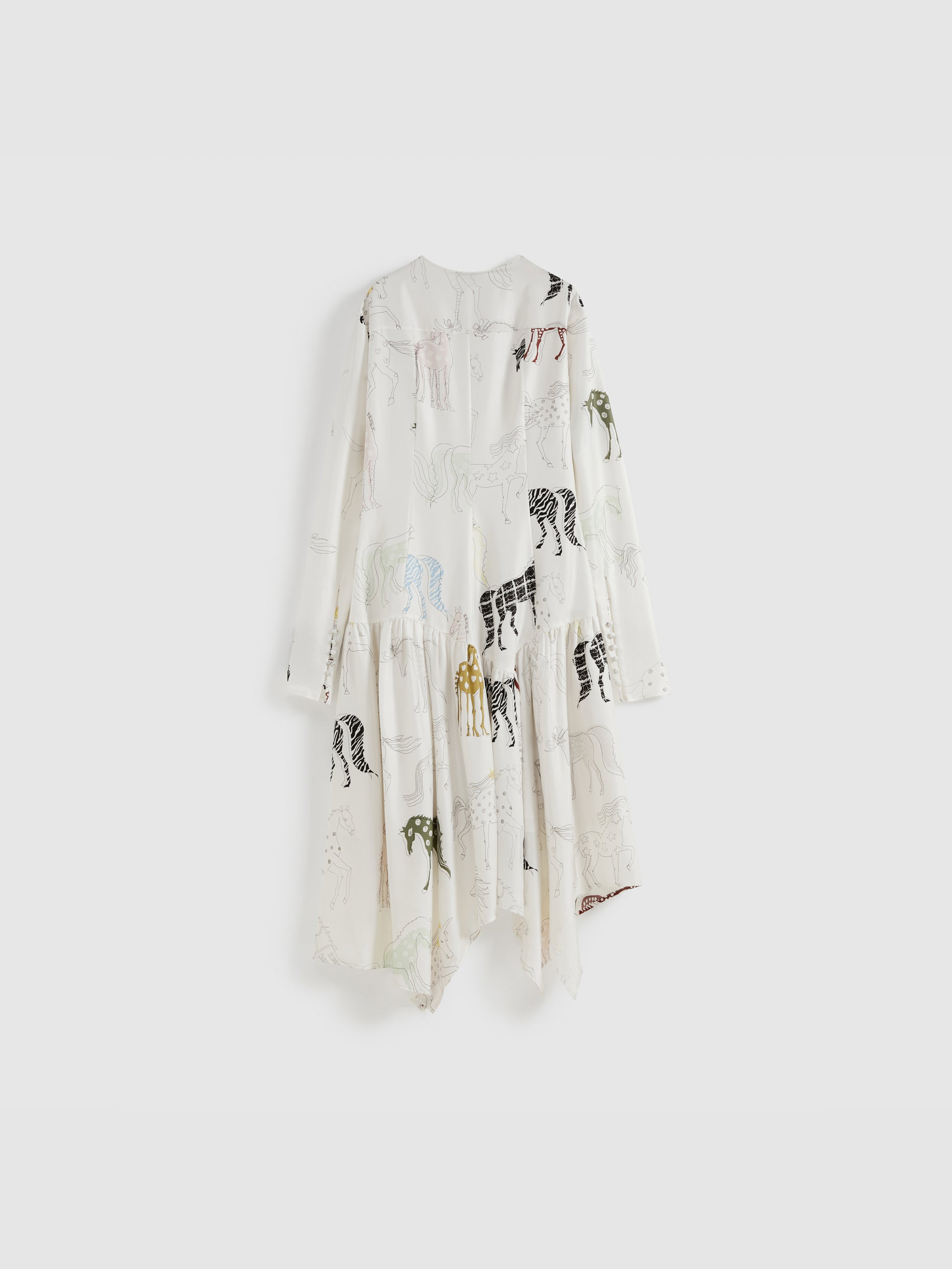 Pony-Print Maxi Dress with Asymmetric Hem