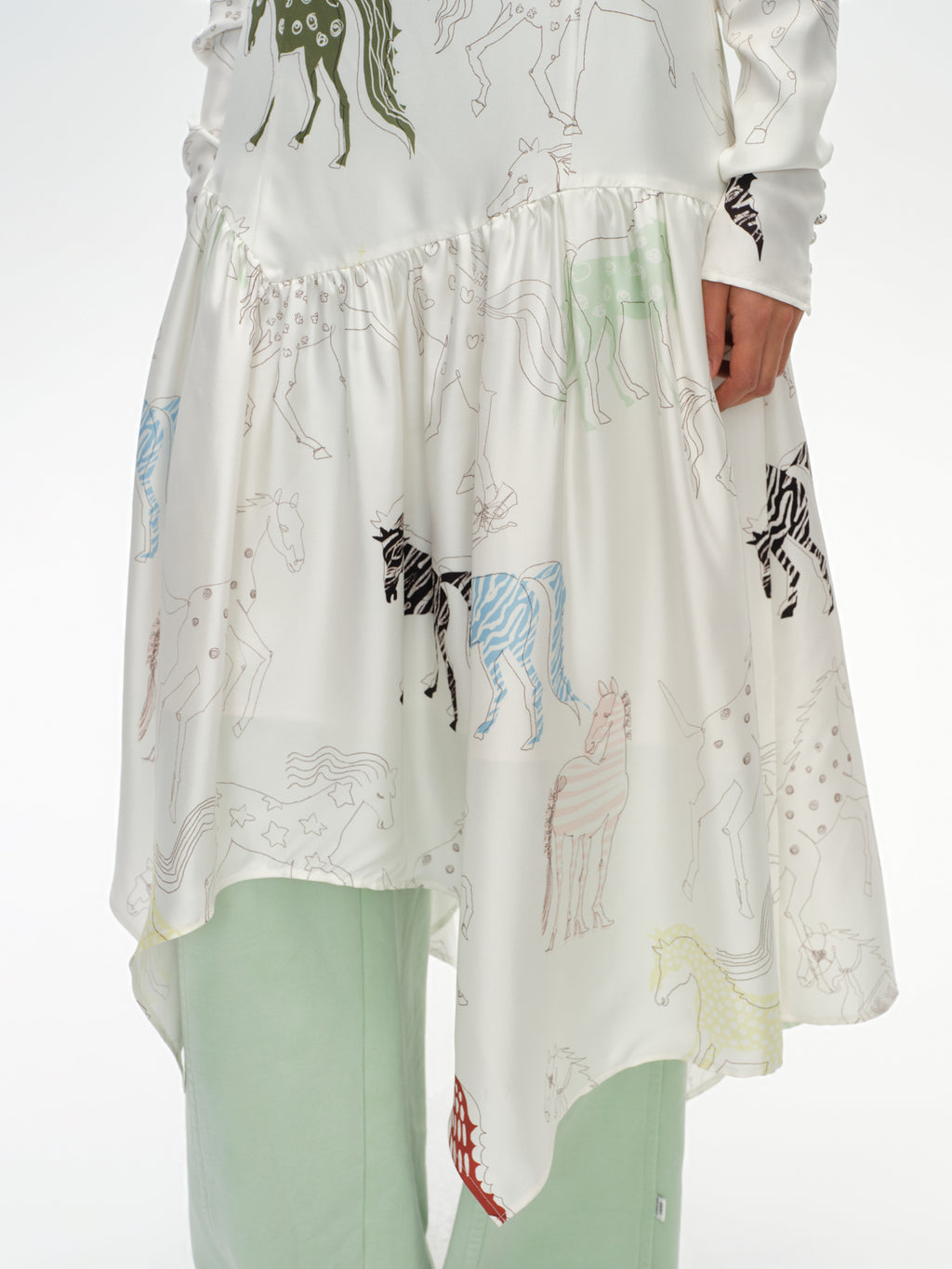 Pony-Print Maxi Dress with Asymmetric Hem