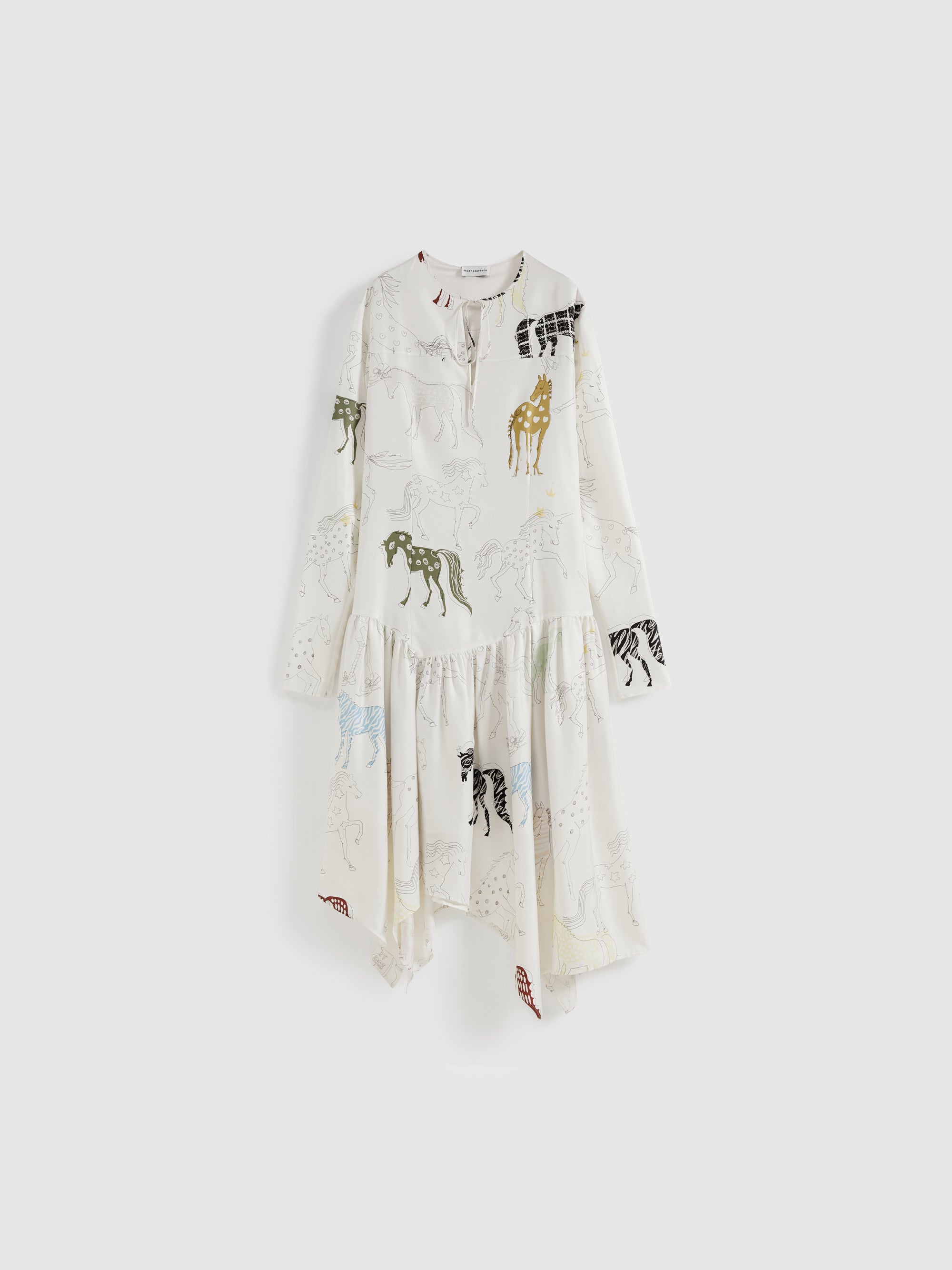 Pony-Print Maxi Dress with Asymmetric Hem