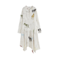 Pony-Print Maxi Dress with Asymmetric Hem
