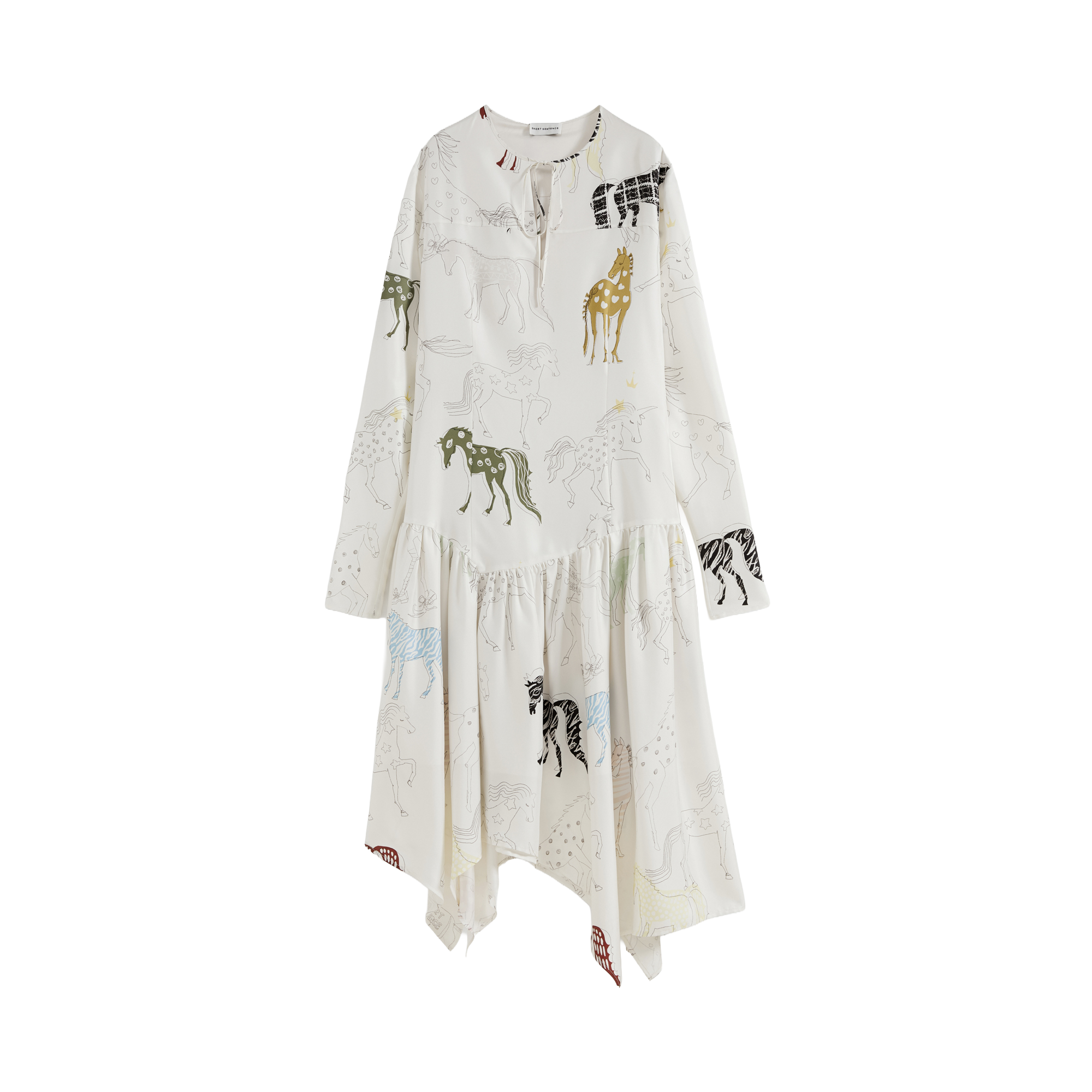 Pony-Print Maxi Dress with Asymmetric Hem