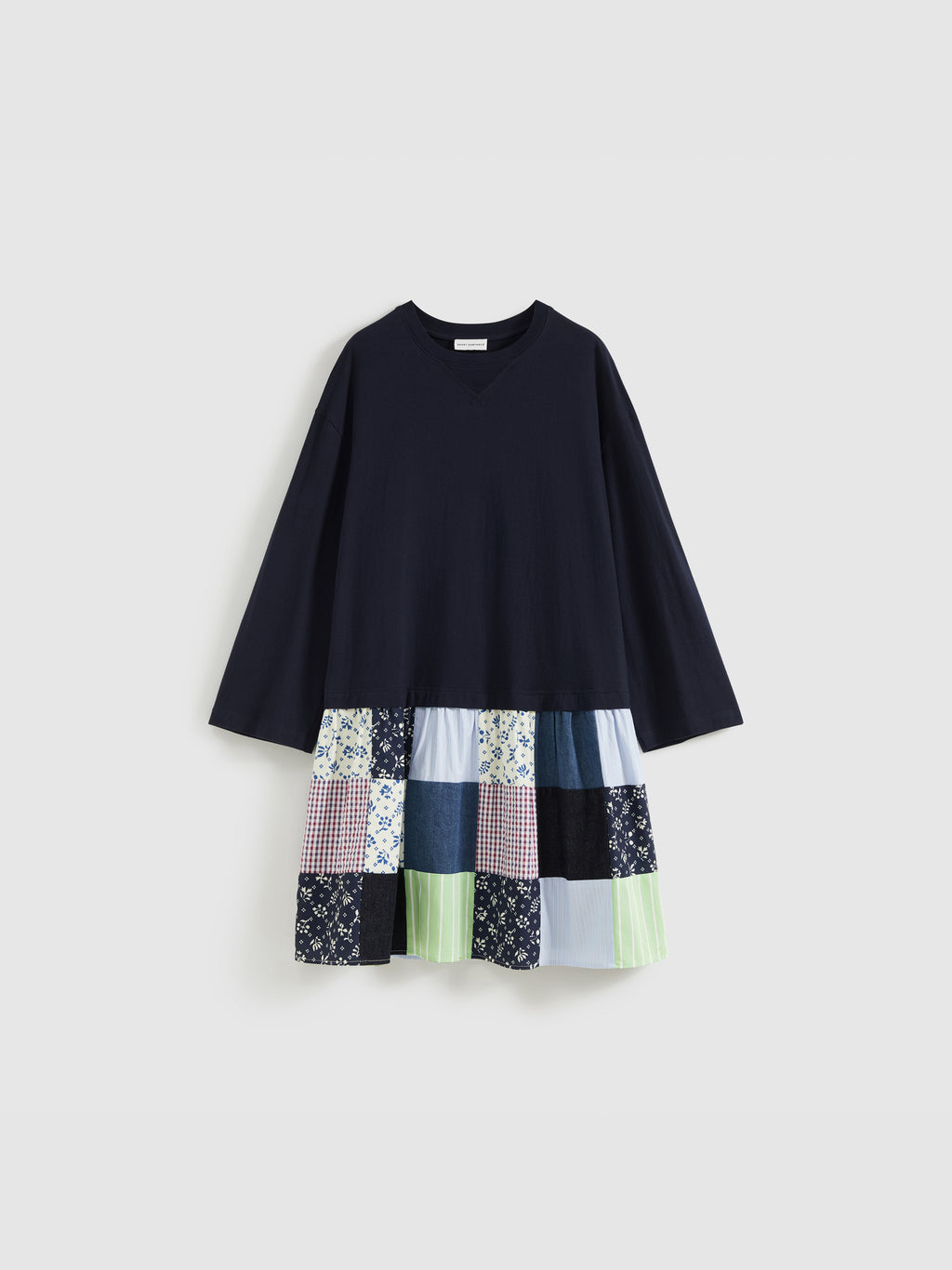 Colorful Patchwork Long-Sleeve Dress